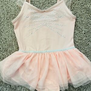 Dancewear cami flutter sleeve leotard with skirt